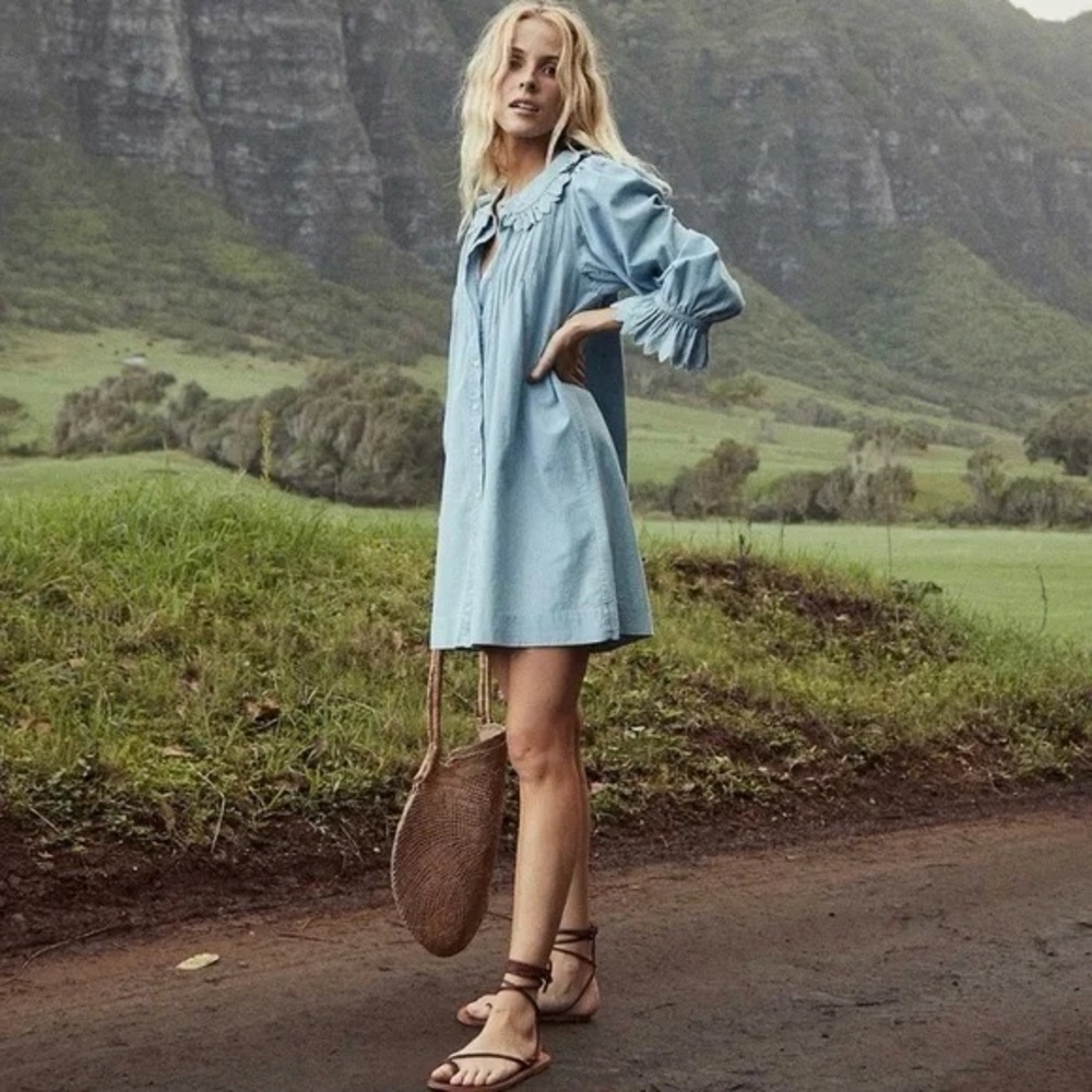 Doen Wing Chambray Dress